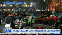 Peregrinos acampan en las inmediaciones de la Basílica de Guadalupe