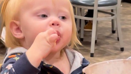 Toddler sparks conversations about crossover of the year by dipping french fry in ice cream