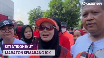 Keseruan Siti Atikoh Ikut Maraton dan Senam Bersama Warga Semarang
