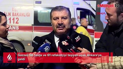 Gazzeli 68 hasta daha Ankara'ya getirildi