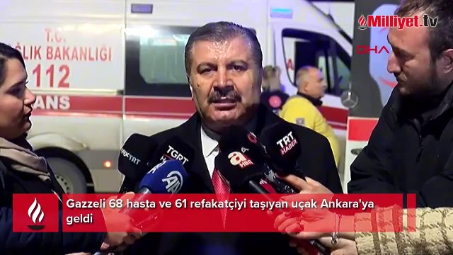 Gazzeli 68 hasta daha Ankara'ya getirildi
