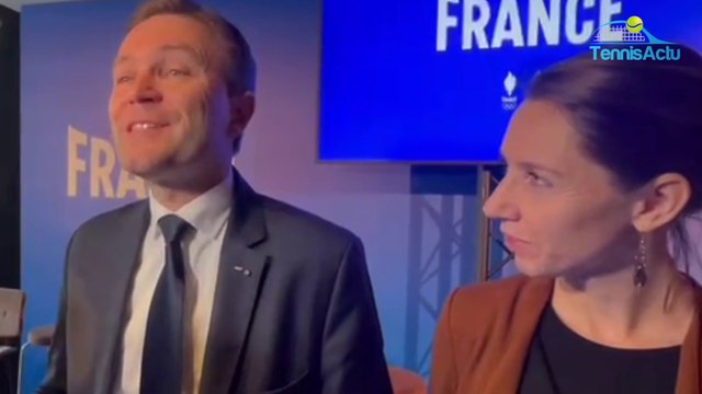 Tennis - Paris 2024 - David Lappartient (CNOSF) et Marie Amélie Le Fur (CSPF) et le concept du Club France à la Villette lors des JO de Paris 2024
