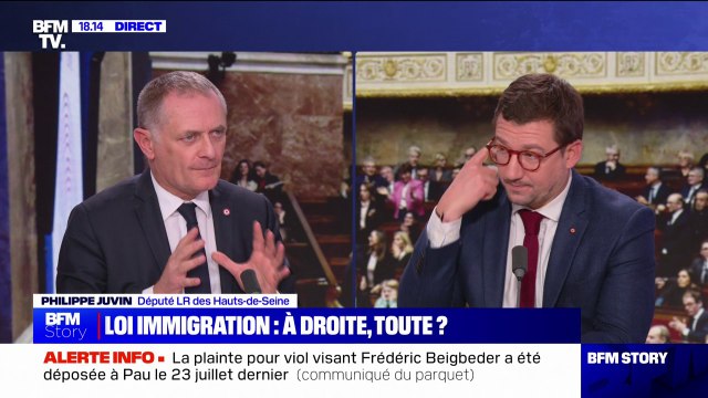 Rejet du projet de loi immigration: Le texte sur lequel on nous demandait de voter est un texte qui augmente l'immigration , pour Philippe Juvin (LR)