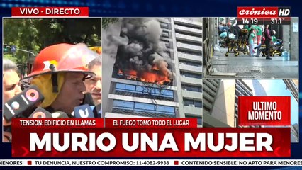 Una mujer murió en el incendio del edificio en el Bajo porteño: lo confirnó Crescenti