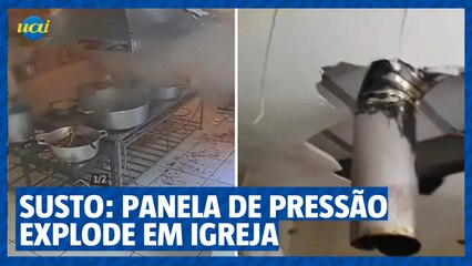 Panela de pressão explode em igreja e fere voluntário
