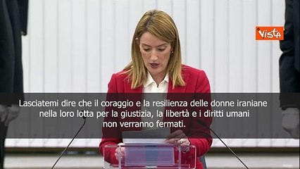 Premio Sacharov, Metsola: Voce delle donne iraniane non pu? essere messa a tacere