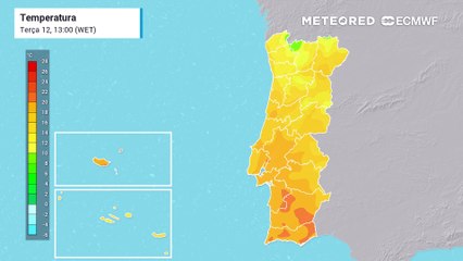 Ar polar provocará descida das temperaturas na quarta e depois o anticiclone impõe-se em Portugal continental