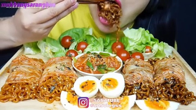 *Kimchi wrapped noodles Eating ASMR*/ noodles mukbang ASMR