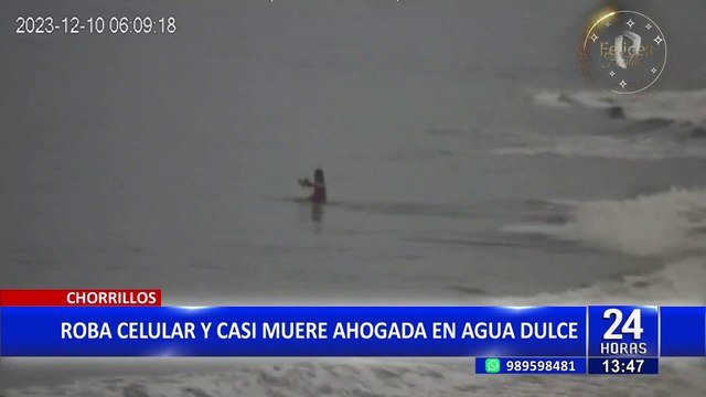 Chorrillos: Mujer casi muere ahogada en playa Agua Dulce tras robar un celular