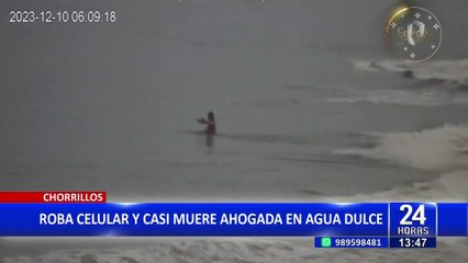 Chorrillos: Mujer casi muere ahogada en playa Agua Dulce tras robar un celular
