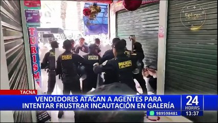 Tacna: comerciantes se enfrentan a la Policía durante intervención en mercado