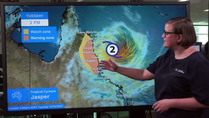 Tropical Cyclone Jasper reclassified to a Category 2 System