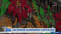 Encienden alumbrado navideño en el Zócalo de la CDMX