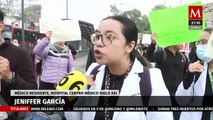 Médicos residentes bloquean alrededores de Centro Médico para exigir liberación de compañera