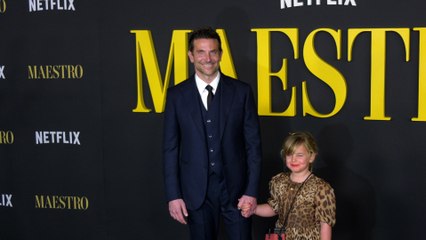 Bradley Cooper with Daughter Lea De Seine attend Netflix's "Maestro" Los Angeles special screening black carpet