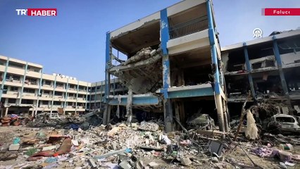 İsrail'in baskın düzenlediği UNRWA okulundaki yıkım görüntülendi