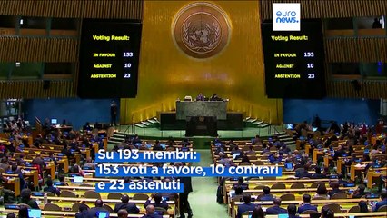 Gaza, l'Assemblea dell'Onu approva la bozza che chiede il cessate fuoco