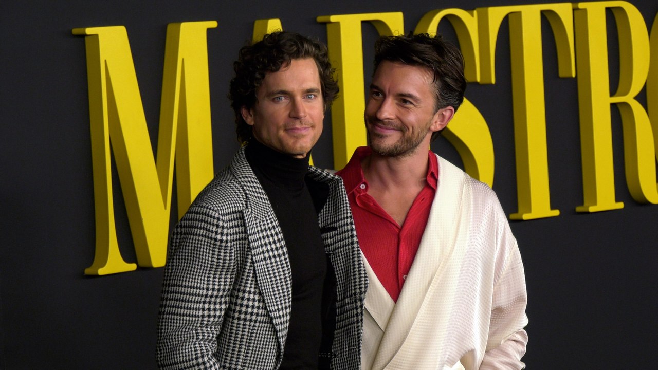 Matt Bomer and Jonathan Bailey attend Netflix's "Maestro" Los Angeles special screening black carpet