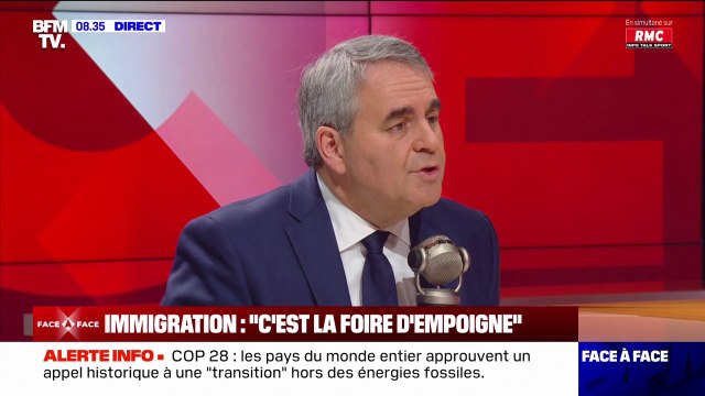 Loi immigration: Xavier Bertrand affirme qu'il aurait voté la motion de rejet