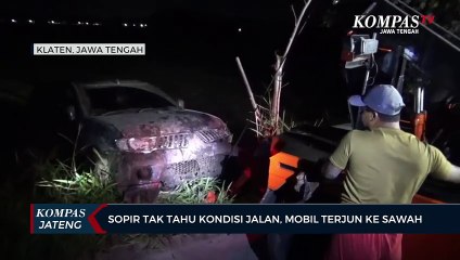 Sopir Tak Tahu Kondisi Jalan, Mobil Terjun ke Sawah