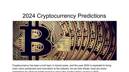 2024 Cryptocurrency Predictions | Niall O'Riordan