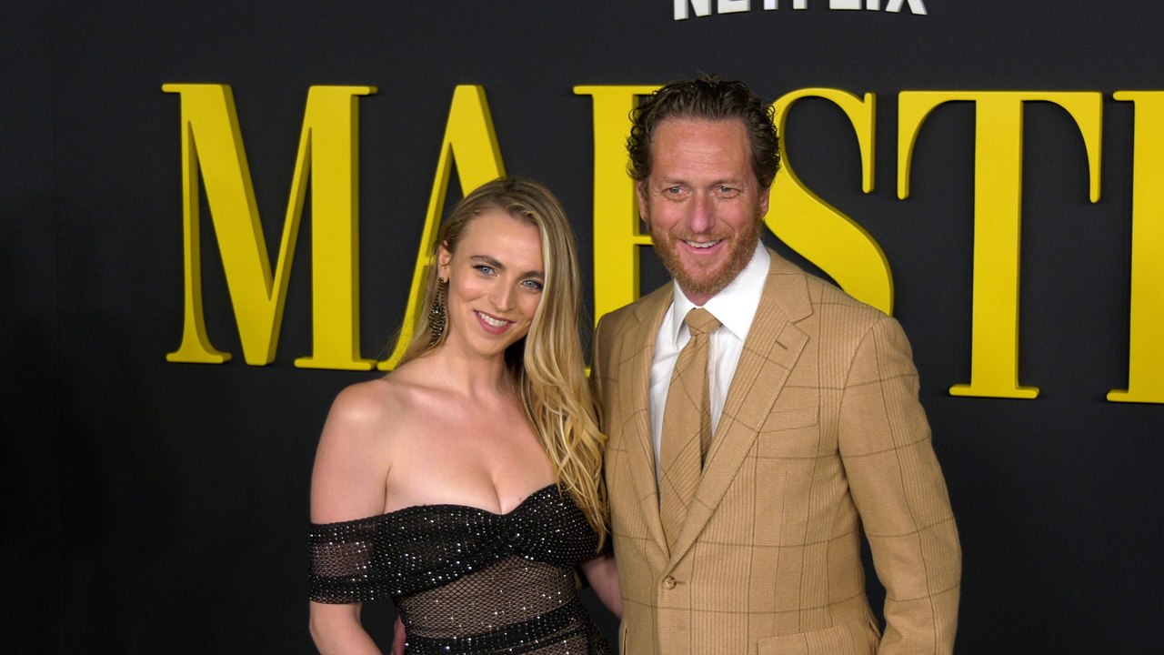 Stephanie Tarling and Brian Klugman attend Netflix's "Maestro" Los Angeles special screening black carpet