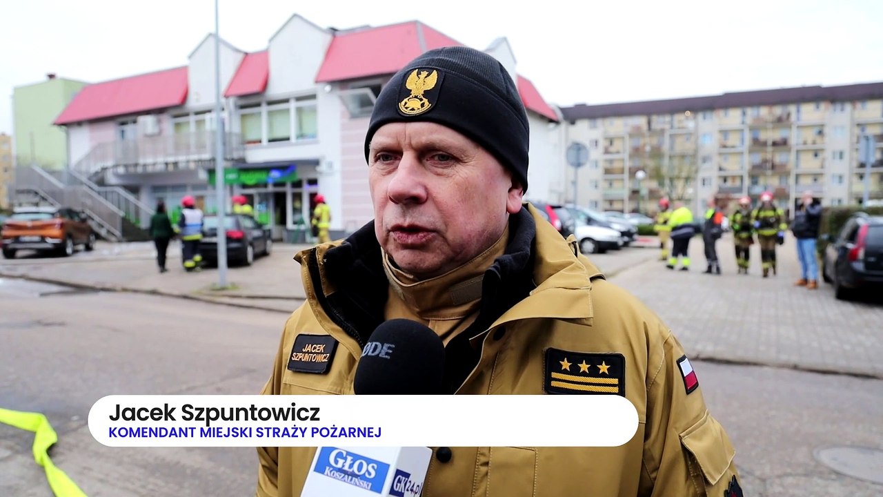 Pożar zaplecza sklepu przy ulicy Chrzanowskiego w Koszalinie