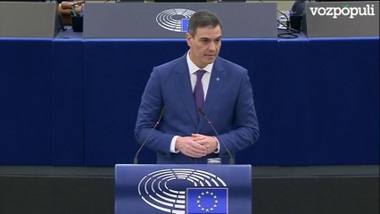 Sánchez en la Eurocámara: "Basta a la muerte de civiles en Gaza. Los bombardeos deben cesar inmediatamente"