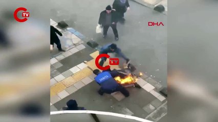 Seyyar satıcı kendini ateşe verdi MHP’li belediyeden açıklama geldi