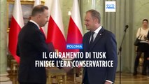 Donald Tusk giura come primo ministro della Polonia, il primo passo sarà ricucire i legami con l'Ue