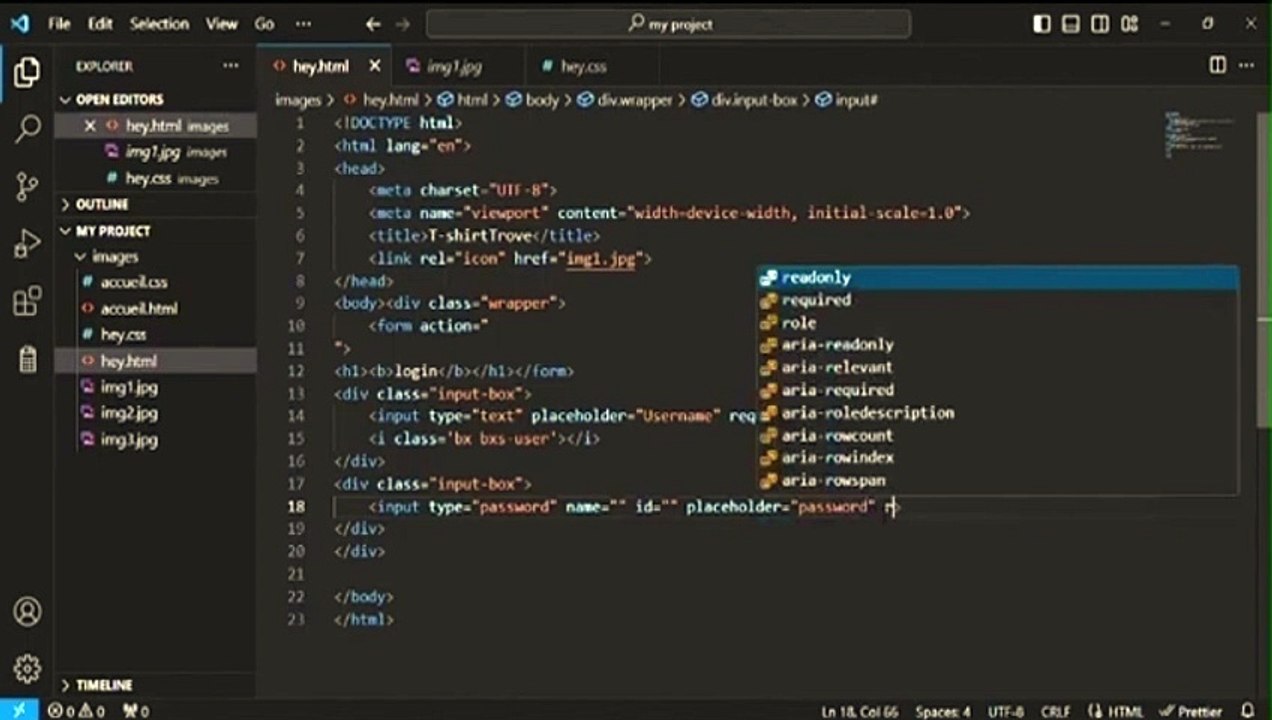 site web html css js