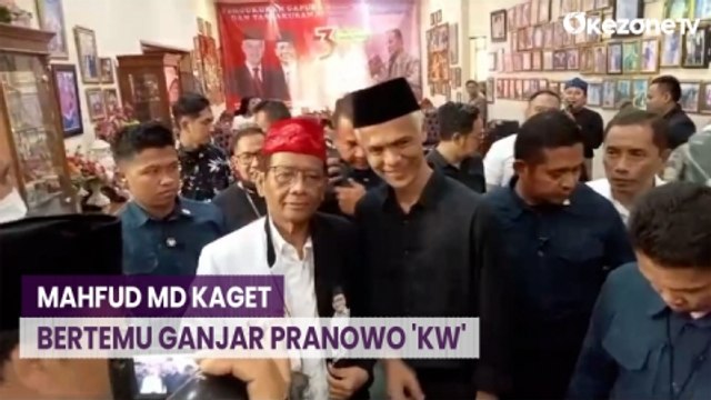 Kunjungi Banten, Mahfud MD Kaget Bertemu Ganjar Pranowo 'KW'