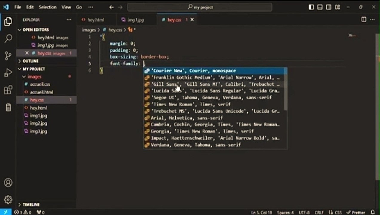 site web html css js