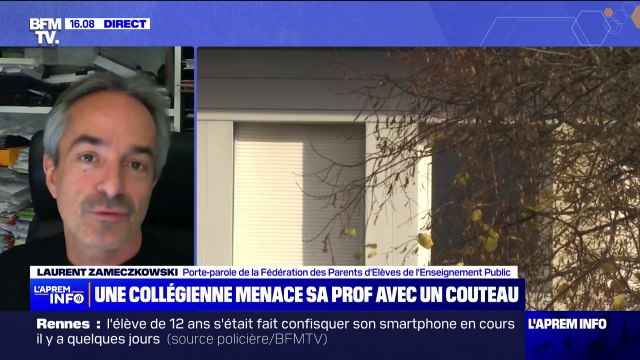 Enseignante menacée par un couteau dans un collège: Une présence à l'entrée permettrait de dissuader propose ce porte-parole d'une association de parents d'élèves