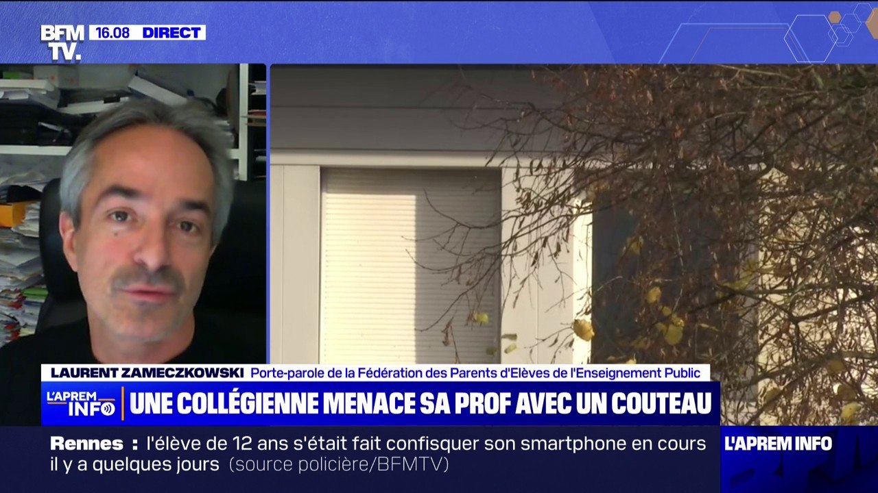 Enseignante menacée par un couteau dans un collège: "Une présence à l'entrée permettrait de dissuader" propose ce porte-parole d'une association de parents d'élèves