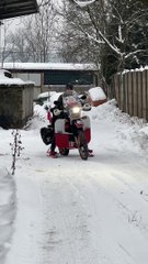 Test Driving a Motorcycle Snowmobile