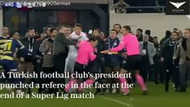 Referee Punched By club President Turkish Super League