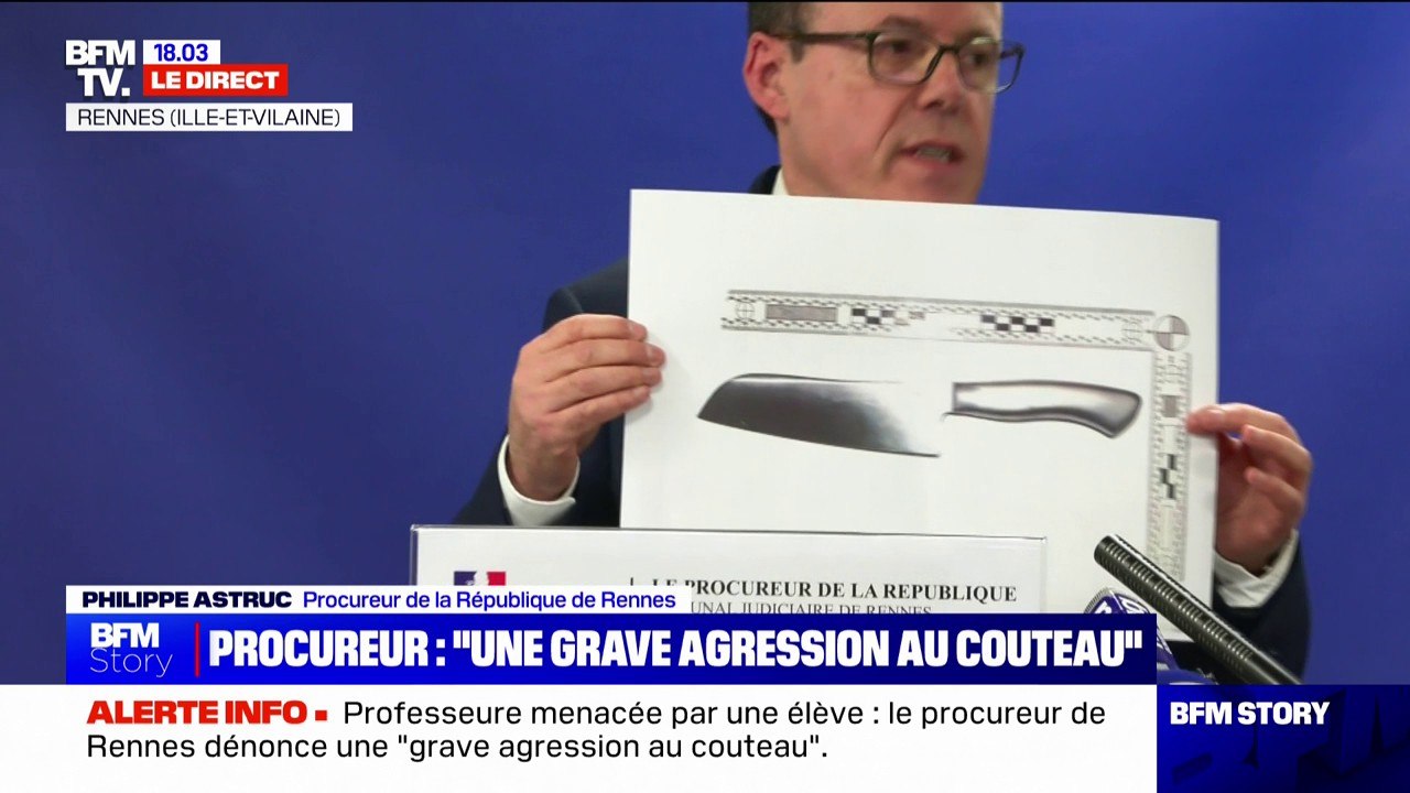 Professeure menacée à Rennes: "L'élève a sorti de son cartable un couteau imposant" détaille le procureur de la République de Rennes