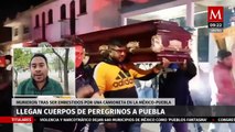 Reciben con mariachi, cuerpos de peregrinos atropellados en la México-Puebla
