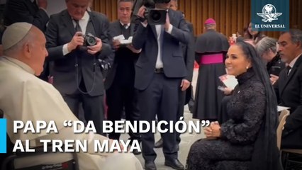Mara Lezama regala Tren Maya al papa Francisco