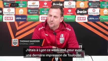 Lask - Sageder s'attend à ce que Toulouse fasse jouer "ses meilleurs joueurs” ce jeudi