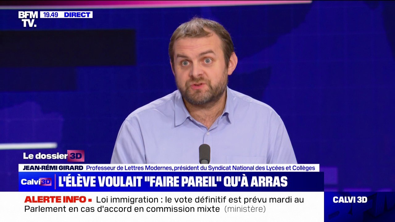 Professeure menacée avec un couteau à Rennes: "On a rien à proposer à ces élèves qui ont des difficultés d'ordre médical", affirme Jean-Rémi Girard (président du Syndicat National des Lycées et Collèges)