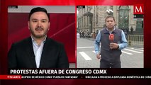 Protestan afuera del Congreso de CdMx, a favor y en contra de ratificación de Ernestina Godoy