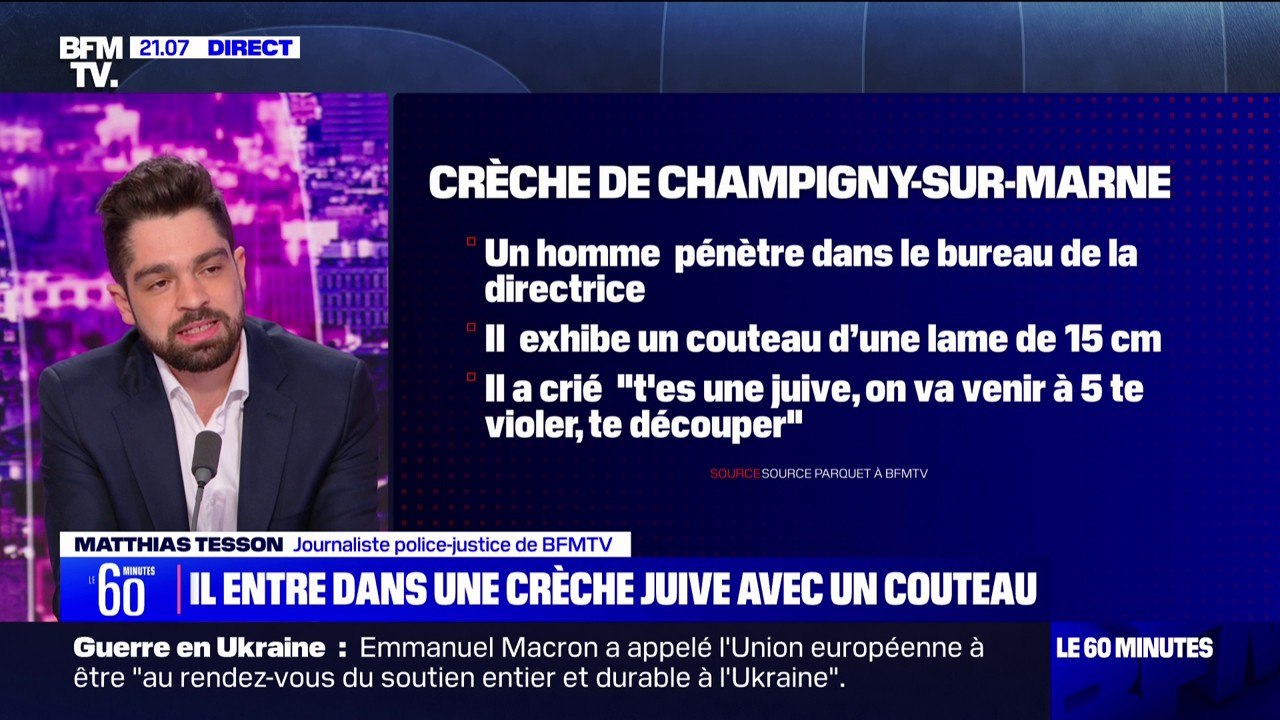 "T'es une juive, on va venir à cinq te violer, te découper, comme ils ont fait à Gaza": Un homme exhibe un couteau et menace la directrice d'une crèche à Champigny-sur-Marne (Val-de-Marne)