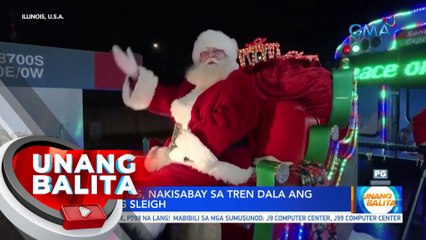 Santa Claus, nakisabay sa tren dala ang kaniyang sleigh | UB