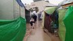 شاهد: أمطار ورياح تدمر خيام النازحين في وسط قطاع غزة
