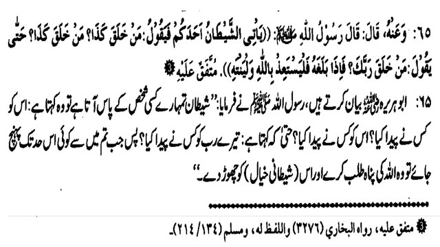 RAB KO KIS NY PAIDA KIA AISA KHAYAL ANY PAR KIA KARNA CHAHEYE? (65)