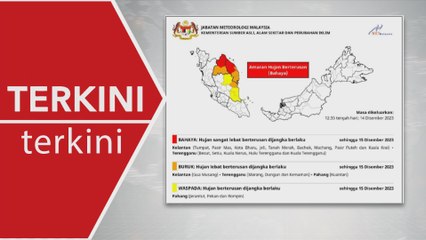 [TERKINI] Amaran hujan berterusan tahap bahaya di Kelantan, Terengganu
