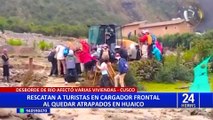 Cusco: usan cargador frontal para rescatar a turistas atrapados en huaico