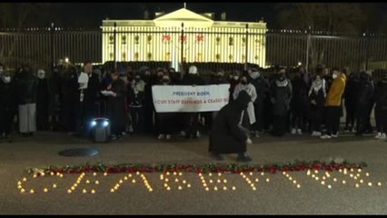 Veglia per il il cessate il fuoco a Gaza davanti alla Casa Bianca